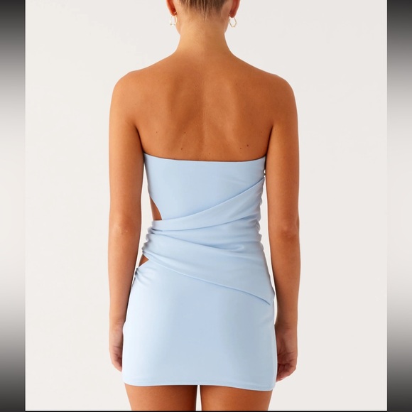 Peppermayo Strapless Light Blue Cutout Dress - Picture 4 of 5